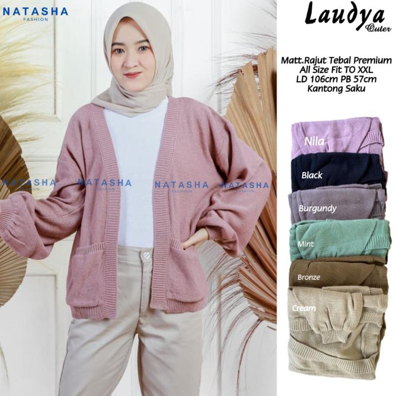 SWEATER RAJUT POLOS LAUDYA OUTER LD 106 ORI NATASHA FASHION WANITA MUSLIMAH MODERN