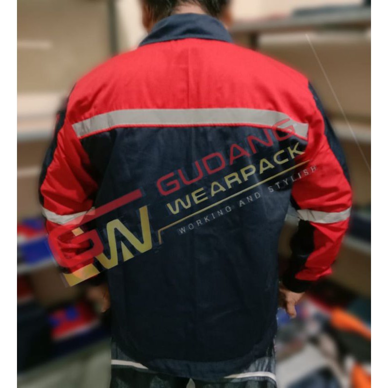 Gudang Wearpack - Baju Kerja Seragam Proyek Warna Dongker Merah