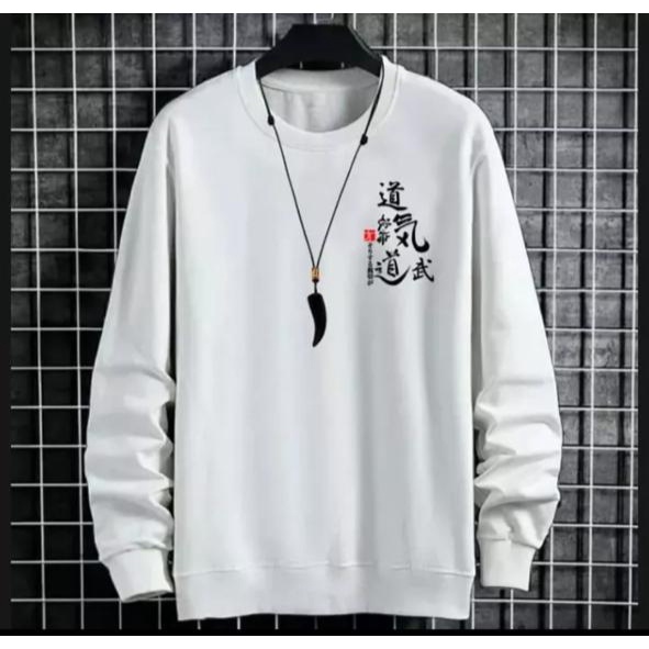 KANJI JAPAN TEXT SWEATER OBLONG CREWNECK PRIA