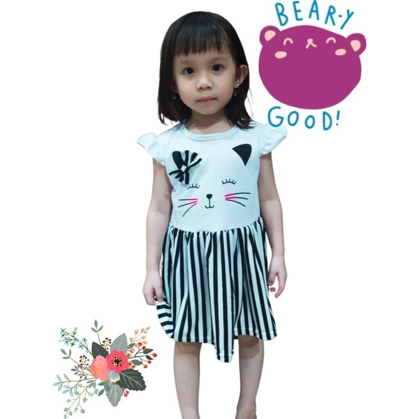 VISION ONLINEDRESS CATTY /DRESS KUCING / CASUAL / HELLO KITTY / DRESS MURAH /DRESS ANAK  1 2 3 TAHUN /COD
