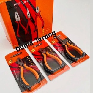 Tang Mini Set 3pcs 3 pcs 4.5'' 4,5inch Kombinasi Lancip Potong Knip Gagang Karet - CAMEL