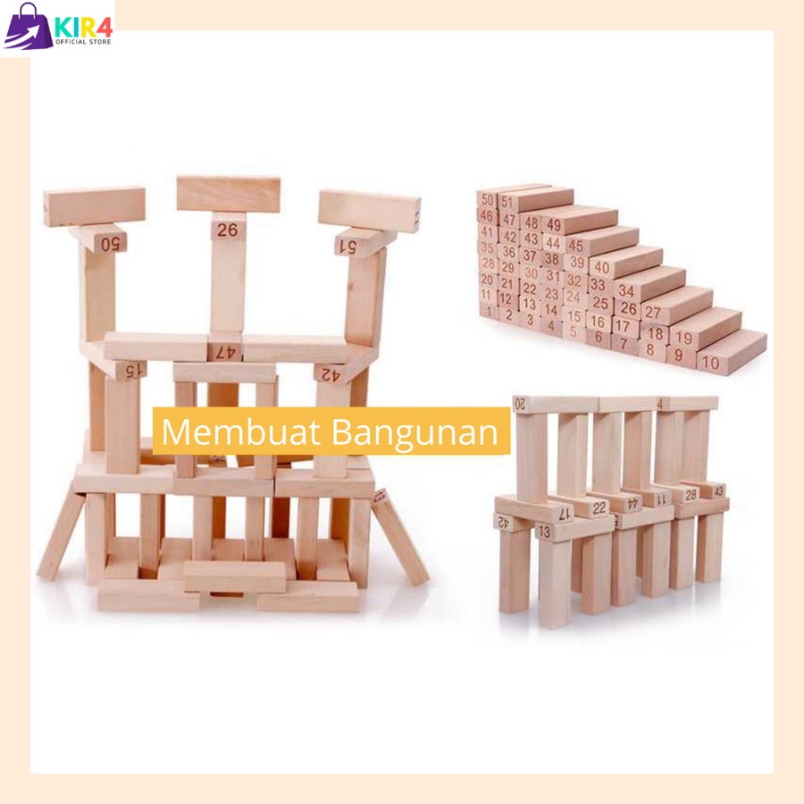 BALOK KAYU U'N'O' WOODEN BESAR - MAINAN EDUKASI EDUKATIF ANAK