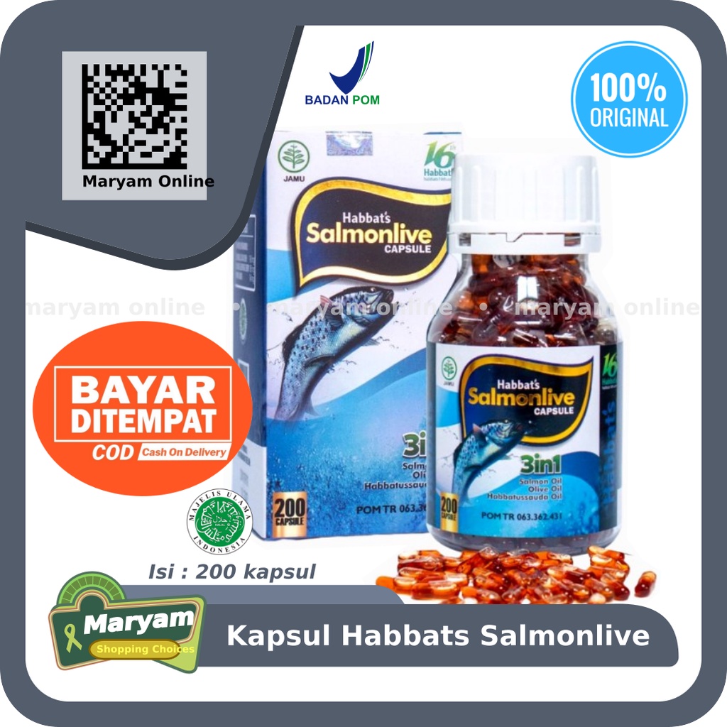 Salmonlive Habbats 200 kapsul - Habbats Salmon Live