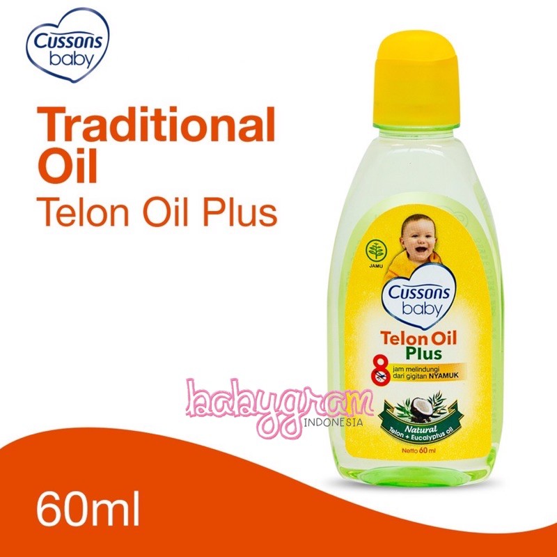 Cussons Baby Telon Oil / Minyak Telon Plus 60ml anti nyamuk