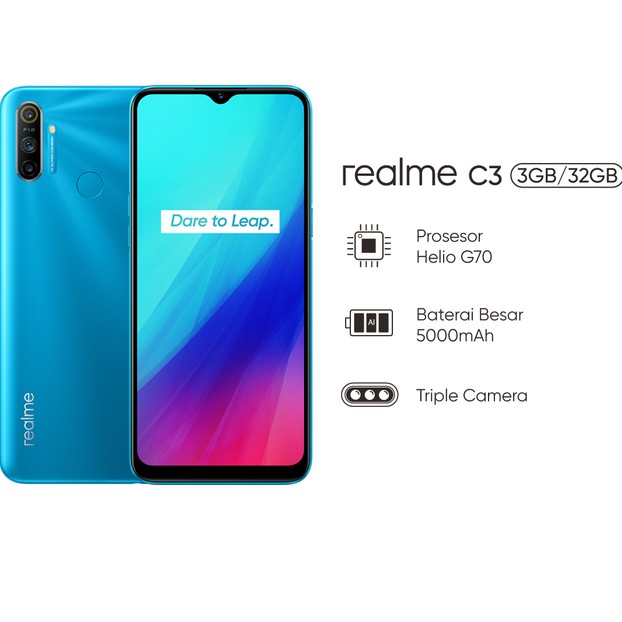 Realme C3 3/32GB Game monster, 5000mAH Battery, Triple Camera | Shopee Indonesia