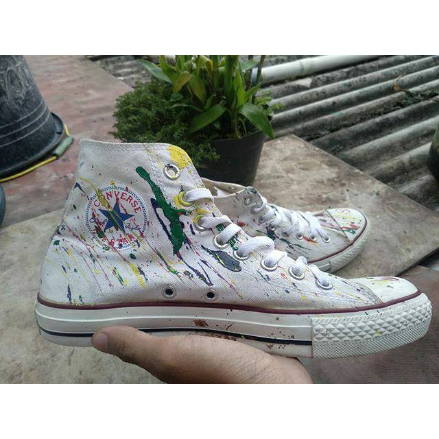 CONVERSE SPLATTER PAINTED WHITE HI