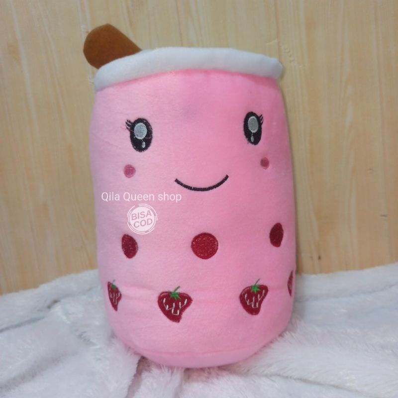 boneka BOBA L, BONEKA gentong, bantal sofa brown sugar, milk tea bisa tambah LED, boneka kado, bantal sofa, murah