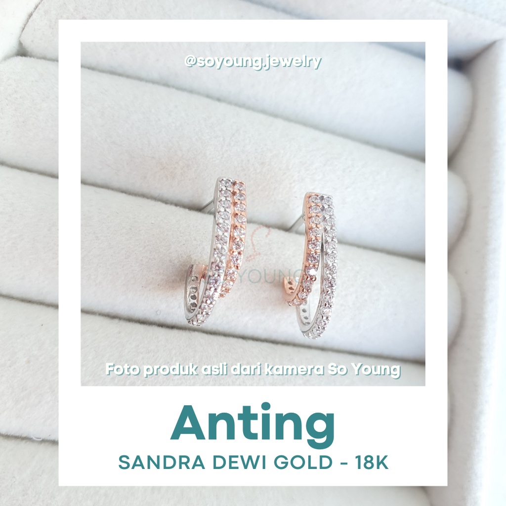 Anting Emas Sandra Dewi Gold CRISS CROSS 75.5 SNI EA200325 18K