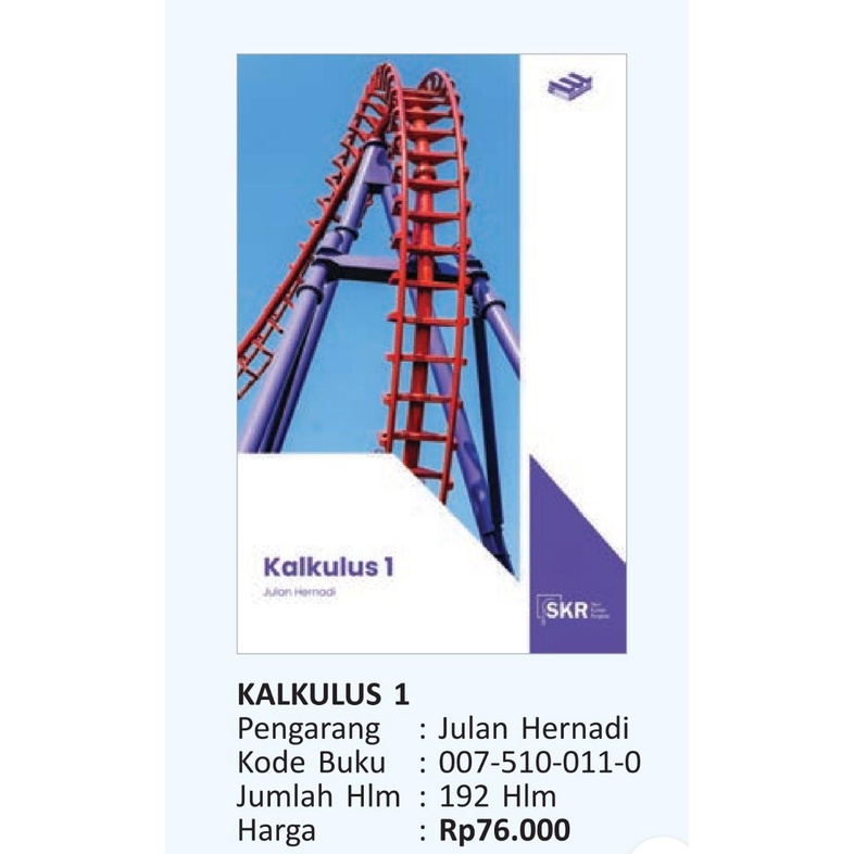 

Buku Erlangga SERI KULIAH RINGKAS: KALKULUS 1/0075100110