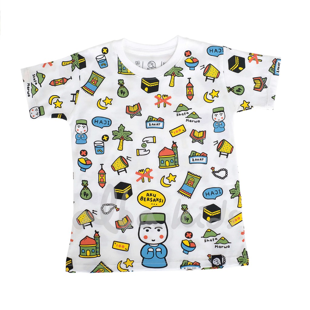 Baju Kaos Anak Laki Laki Muslim Alba Kids Tema Rukun Islam