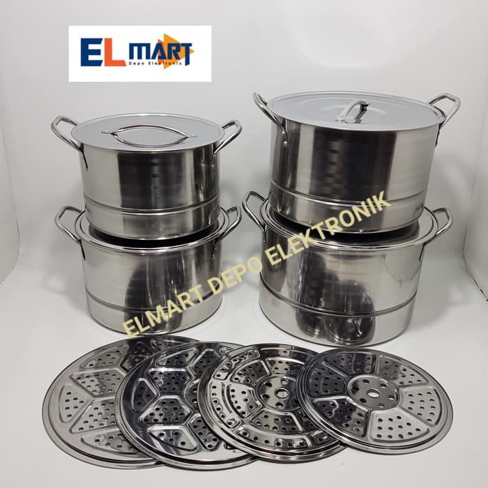 GSF stock pot panci steamer 12pc G 2431/panci kukusan stainless steel