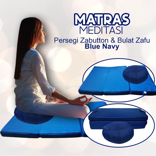 Matras / Bantal/Alas Meditasi Kombinasi Zabutton+ Zafu Blue Navy