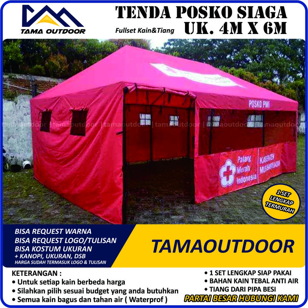 Tenda Posko Siaga PMI - Ukuran 3M x 6M Basarnas Kesehatan Rumah medis