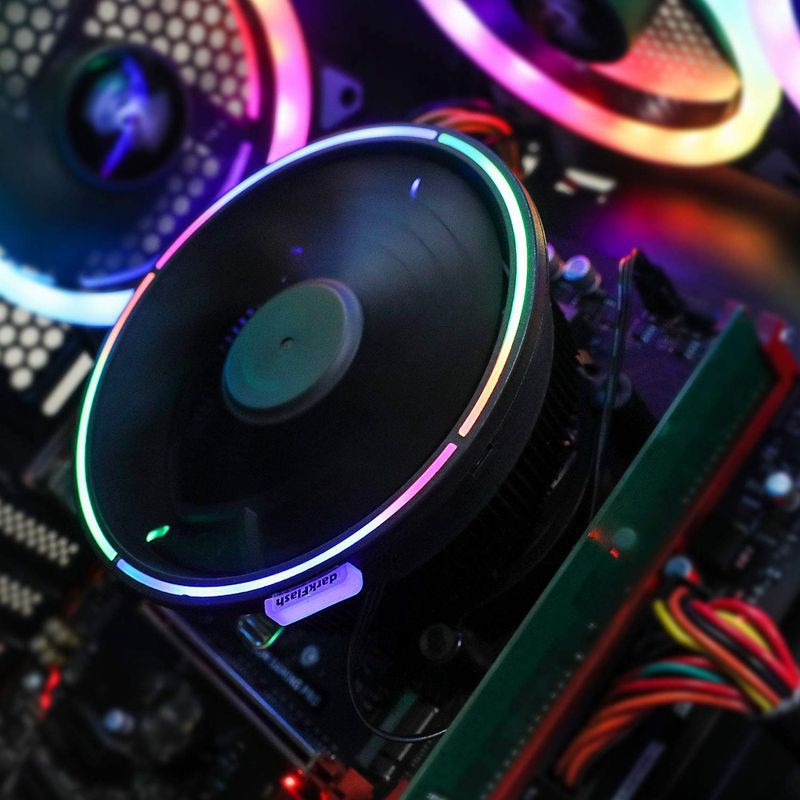 darkflash Aigo CPU Cooler Radiator LED 125mm Fan AMD Intel Silent 3Pin PC Air CPU Cooling Cooler