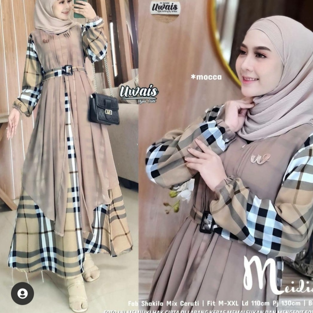 Gamis Meida Syari Muslim Perempuan Modern Kekinian Terbaru bisa dijual kembali / gamis seruti babydo