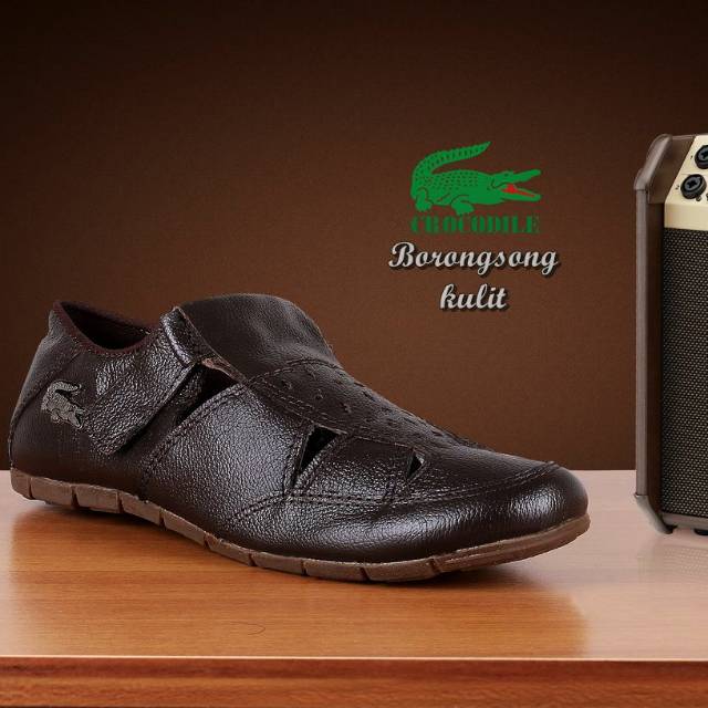 SEPATU SLOP PRIA CROCODILE BRONGSONG KULIT