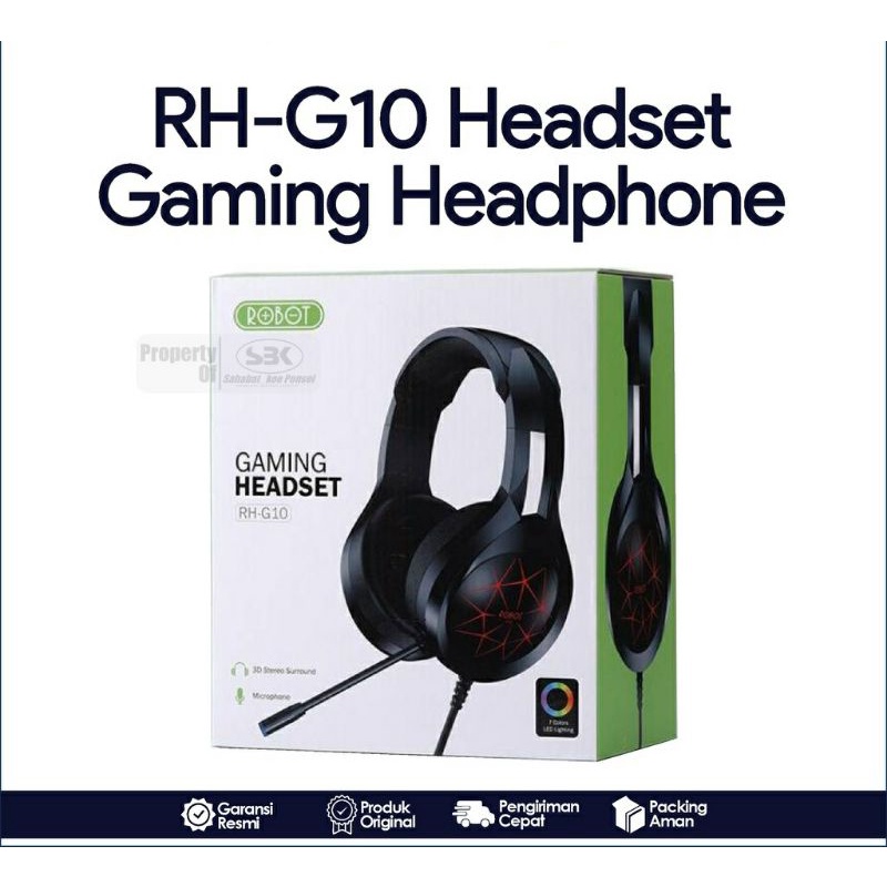 HEADSET GAMING ROBOT RH-G10 Headphone Gaming RH G10
