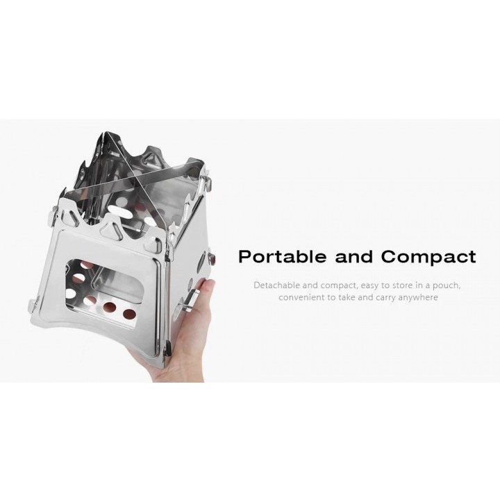 Portable Stainless Steel Lightweight Folding Outdoor Wood Stove