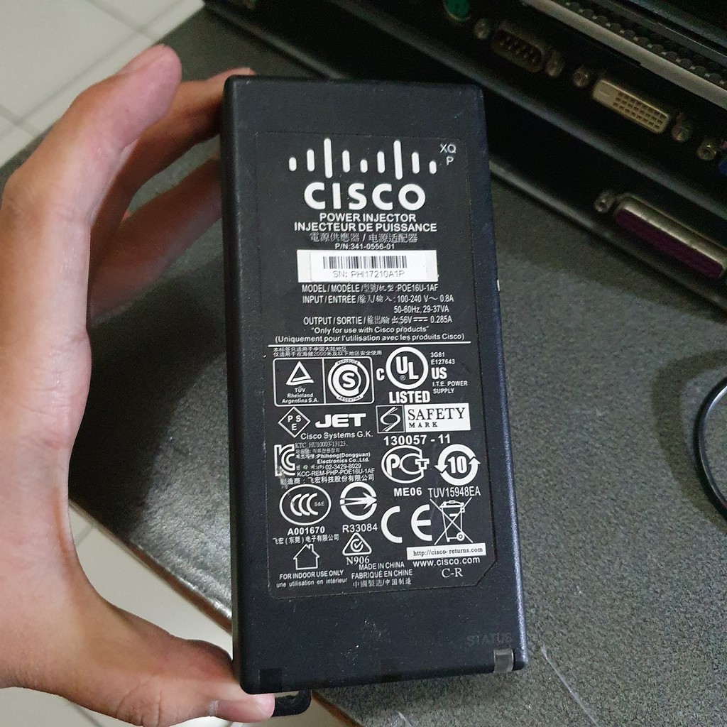 cisco power injector poe 56v 0.285a air pwrinj5 gigabit