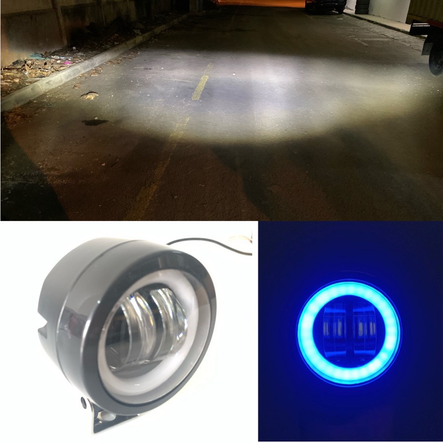 Lampu Tembak Sorot LED CWL 2 Mata Lensa 4D CREE Angel Eye Bulat Round