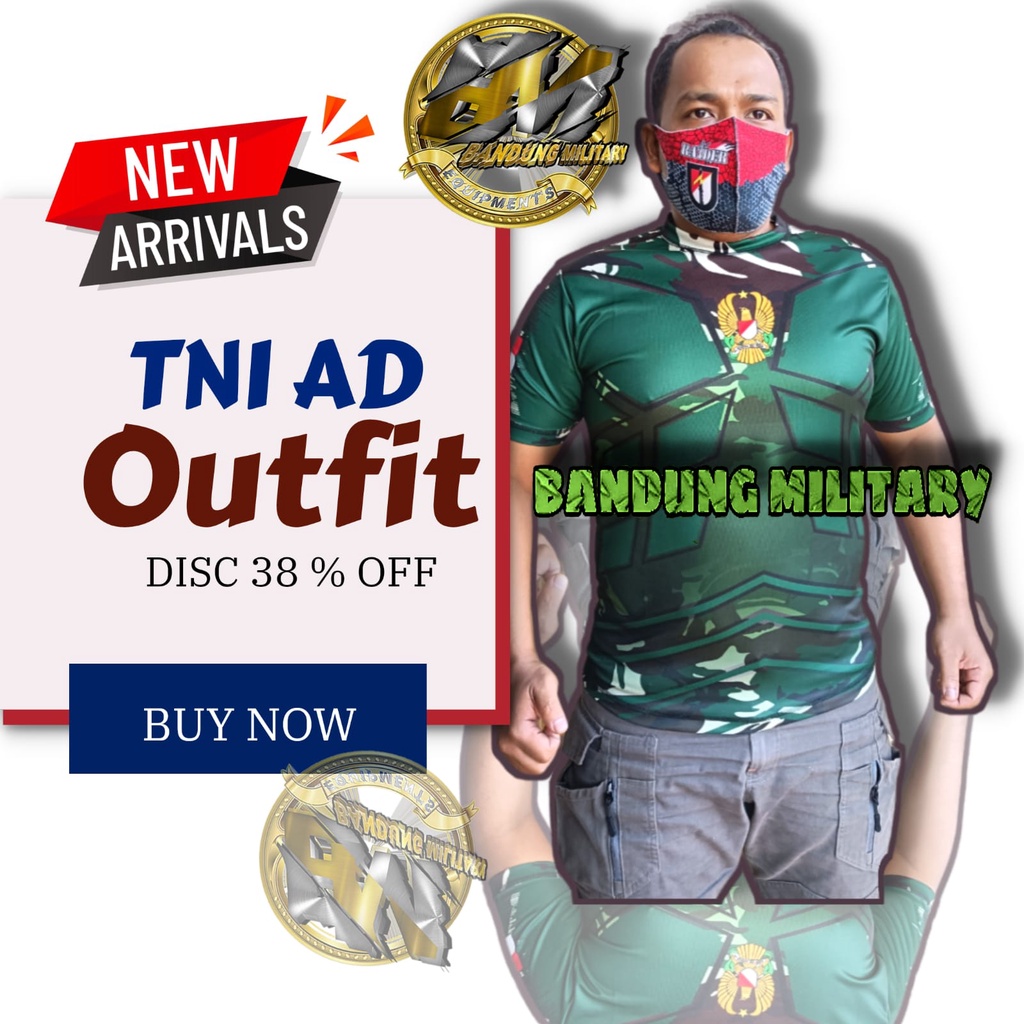 COD Saja 2022 Baju Pendek TNI AD Kartika Eka Paksa Tshirt Draifit Gaming Fullprint Sublim Jersey Kom
