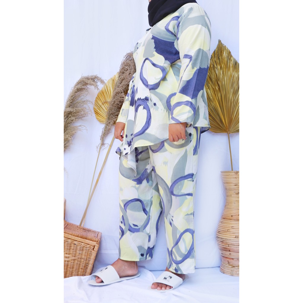 Kimono Set / Piyama Set Kimono / Daily Set / One Set Rayon / Baju Tidur Kimono Wanita