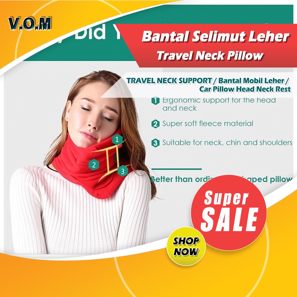 Bantal Selimut Leher Travel Neck Pillow Support Bantal Mobil Head Rest