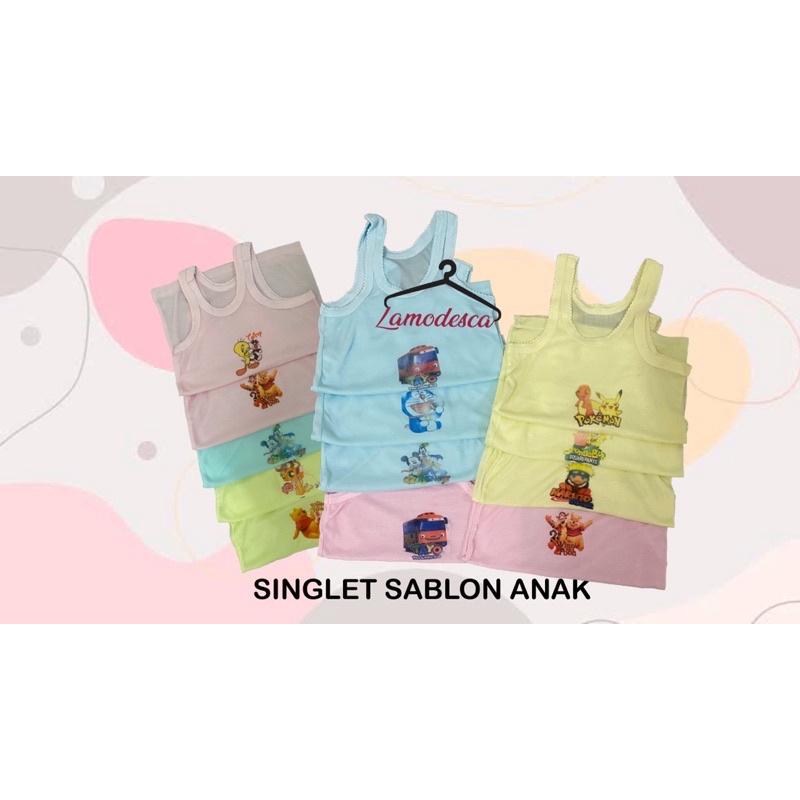 SINGLET SABLON BAYI / SINGLET SABLON ANAK