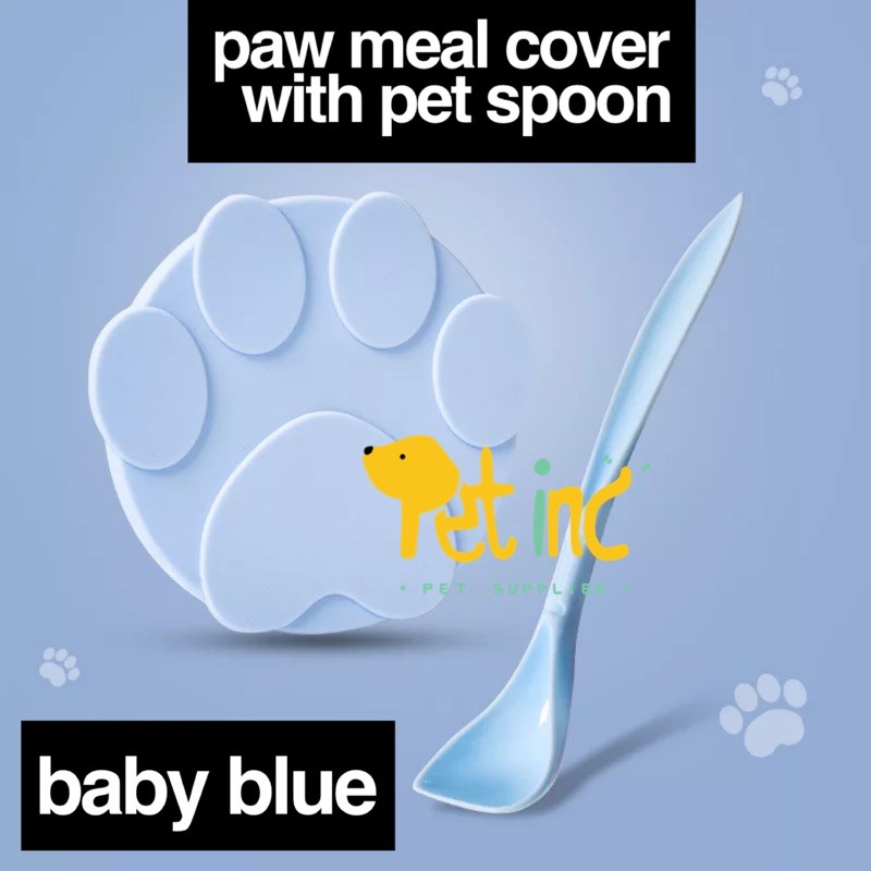 Paw meal cover with pet spoon set