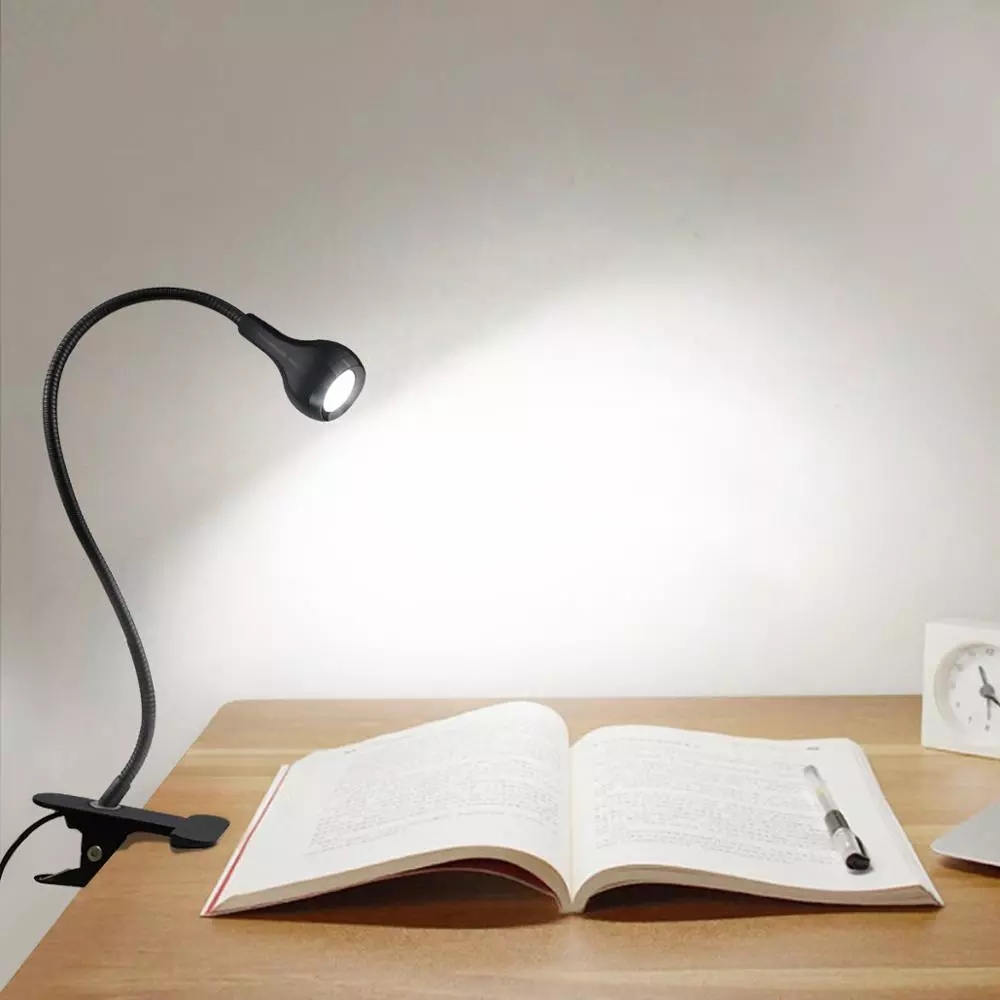 360 Degrees Adjustable Portable LED Bright Travel Bedroom Book Reader Lights/Mini Flexible USB Laptop Reading Table Lamp With Clip Switch/Christmas Kids Study Gifts