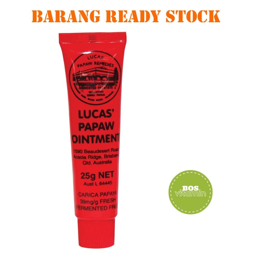 Ori READY STOCK - Salep / Lipbalm Lucas Papaw Ointment 25g Aman