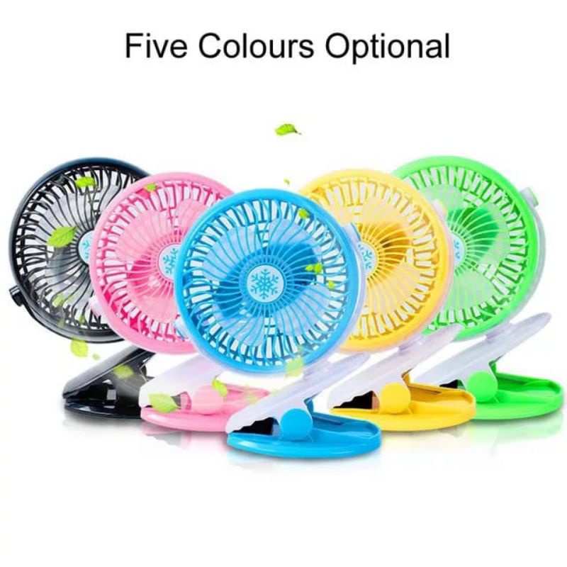 Kipas Angin Jepit Portable mini Lighting / MINI FAN JEPIT PUTAR 360°