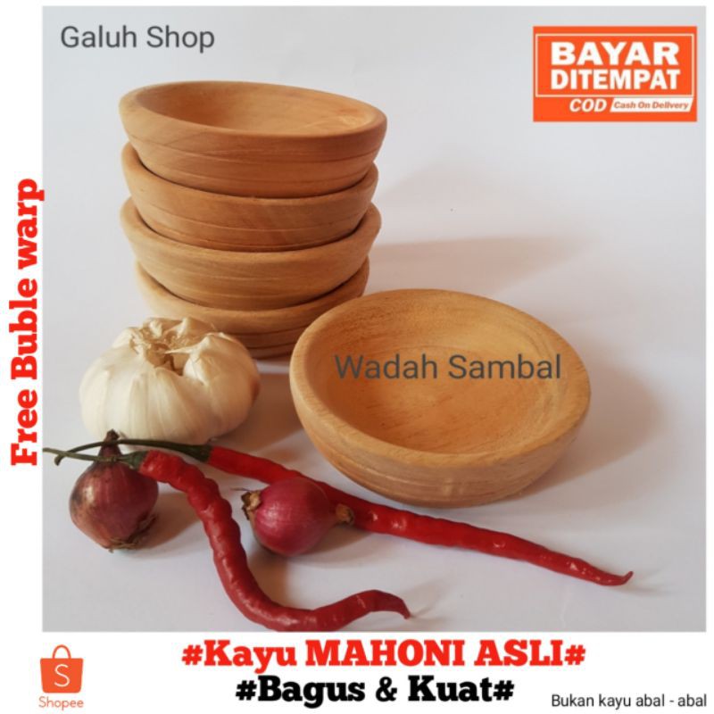 Cobek Kayu Kecil/ Wadah saos/Cobek kayu mahoni diameter 10 CM/mangkuk kecil kayu/cobek mini/coet