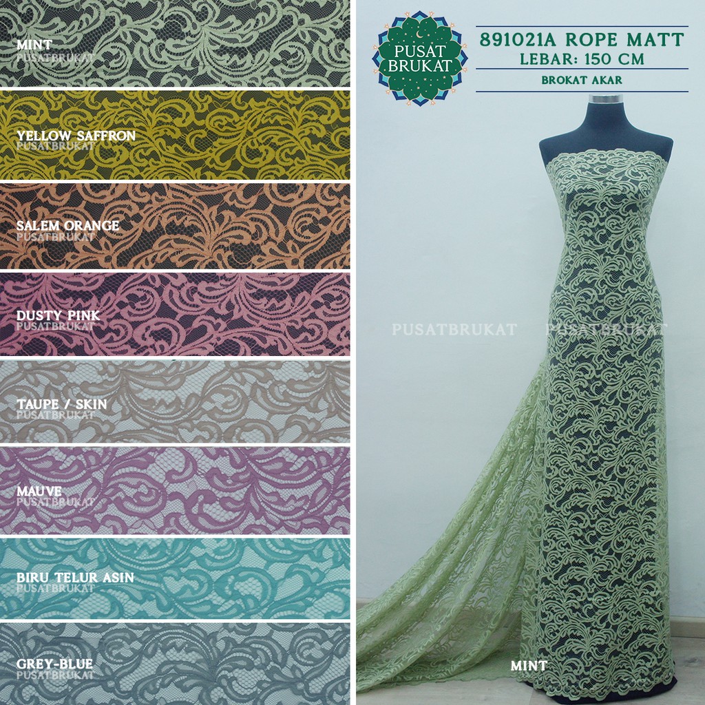 KAIN BRUKAT 891021A ROPE MATT - KAIN BROKAT AKAR [harga per 0.5m]