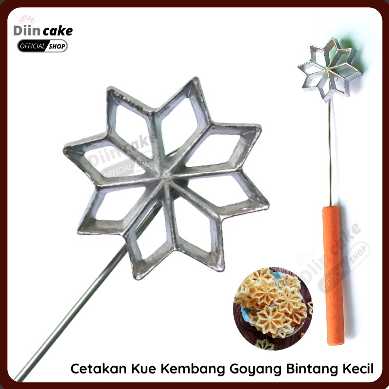 Cetakan Kue Kembang Goyang Bentuk Bintang Diameter 7 cm Alumunium Anti Lengket