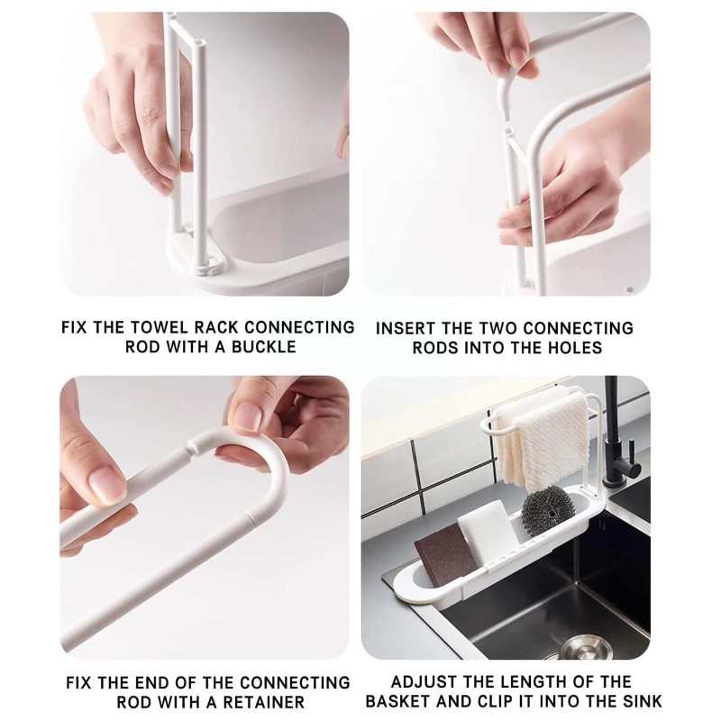 Rak Pengering Spons / Sabun / Handuk Model Dua Lapis Dapat Dilepas Untuk Wastafel Dapur / Kamar Mandi