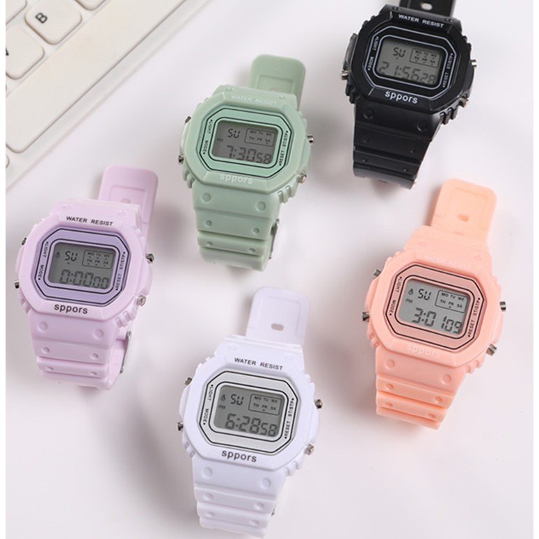 ✅COD JAM TANGAN RUBBER DIGITAL SEGI IMPOR GROSIR MURAH KARET SPORT LED PRIA WANITA COUPLE M121