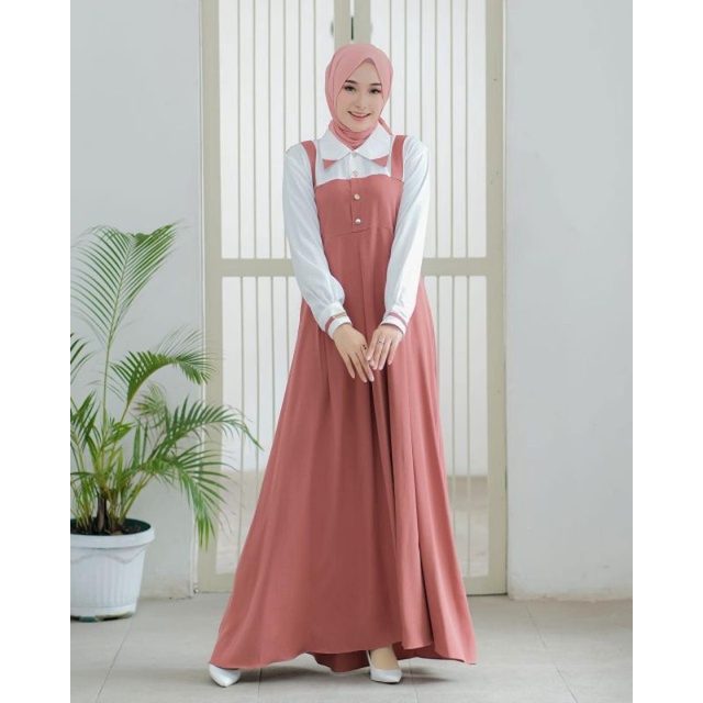Baju Gamis Wanita Remaja Murah NB /XL Letsmuslimah Cewek Muslim Hijab Syari Muslimah 2022 Terbaru Lt-6