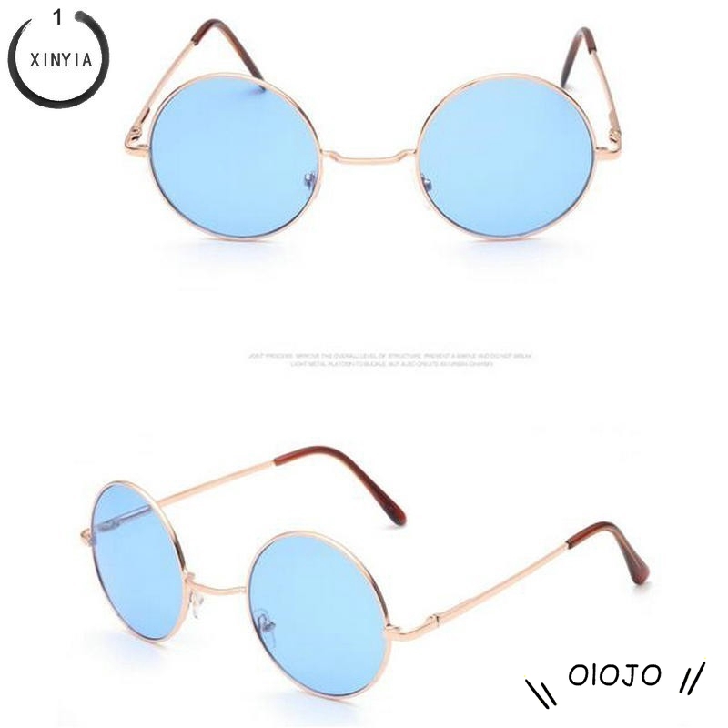 Kacamata Colorful Ocean Glasses Lens Sunglasses Alloy Frame Vintage Eyewear