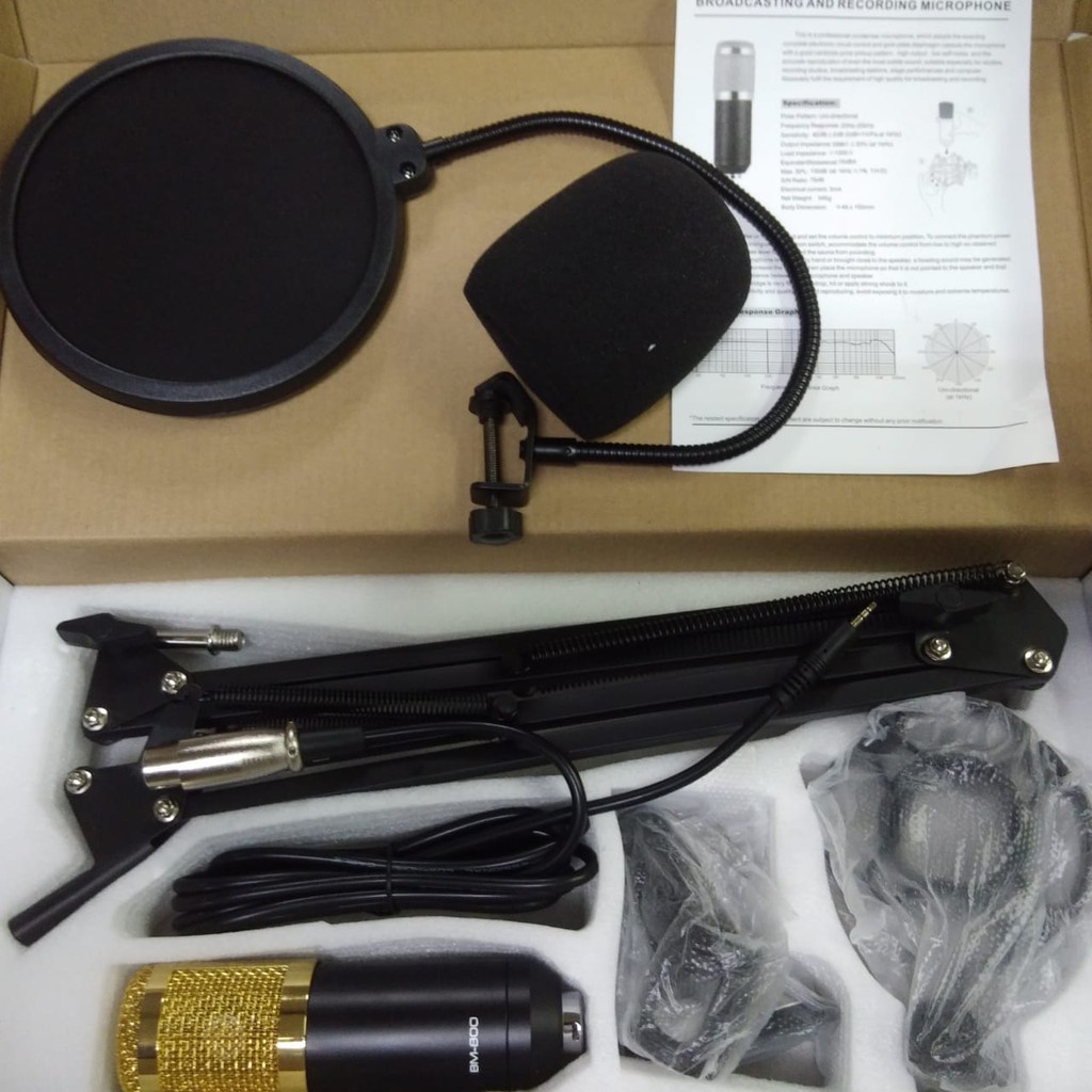 Microphone Condenser Kit Professional Studio with Stand Holder