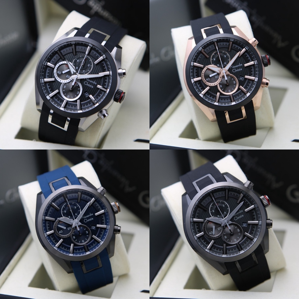 JAM TANGAN PRIA ALEXANDRE CHRISTIE AC 6582 / AC6582 RUBBER ORIGINAL GARANSI 1 TAHUN