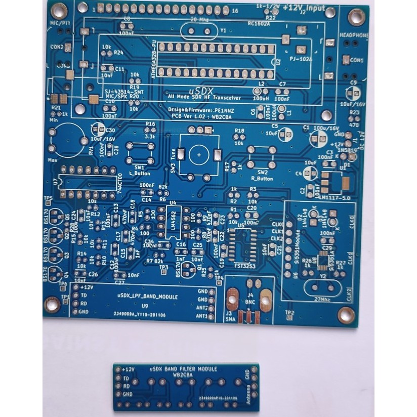 PCB uSDX SSB SDR Transceiver + PCB filter