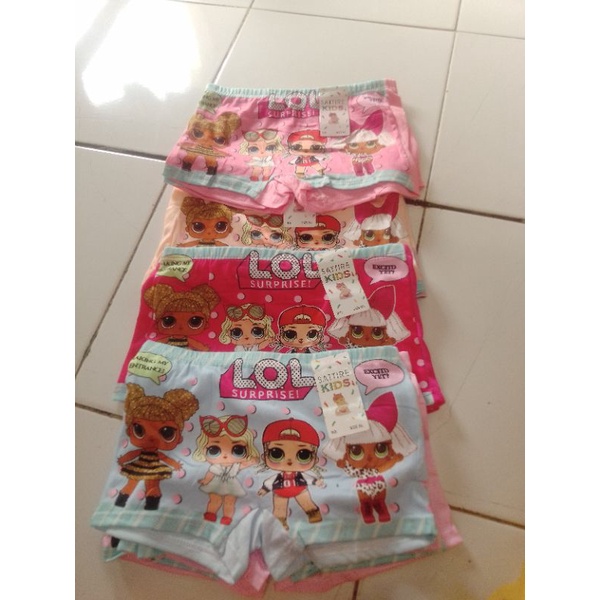Celana dalam boxer anak perempuan 3pcs