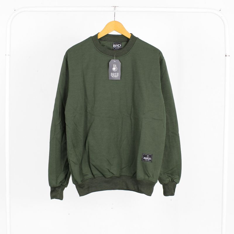 BRCO Sweater Crewneck Pria Wanita Army