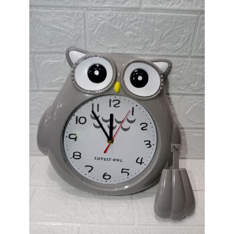 jam dinding owl G15823/jam dinding karakter/jam dinding lucu/jam dinding unik/jam dinding bandul