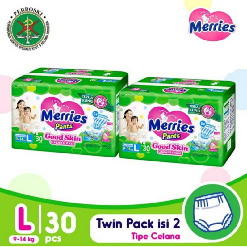 Merries pants L Twin pack isi 60 Pcs
