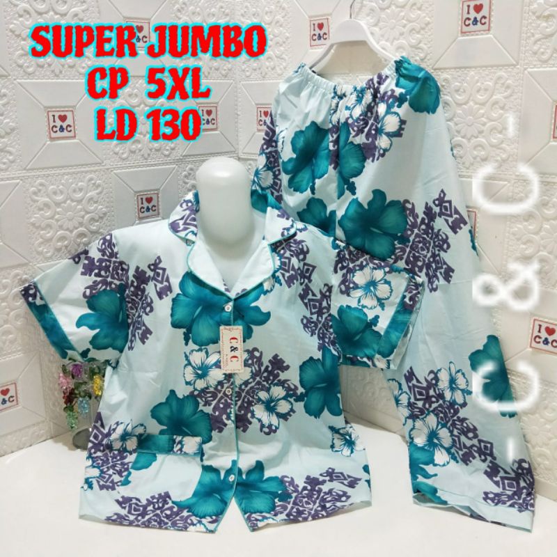 CNC - BAJU TIDUR WANITA PIYAMA CP SUPER JUMBO 5XL/LD 130/MICRO