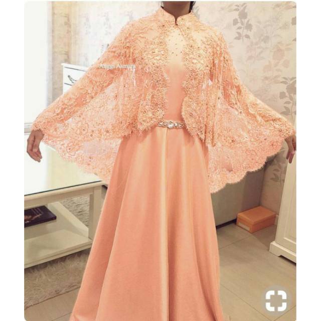 Asmara anggi maxi jubah dress gamis cape brukat baloteli 
