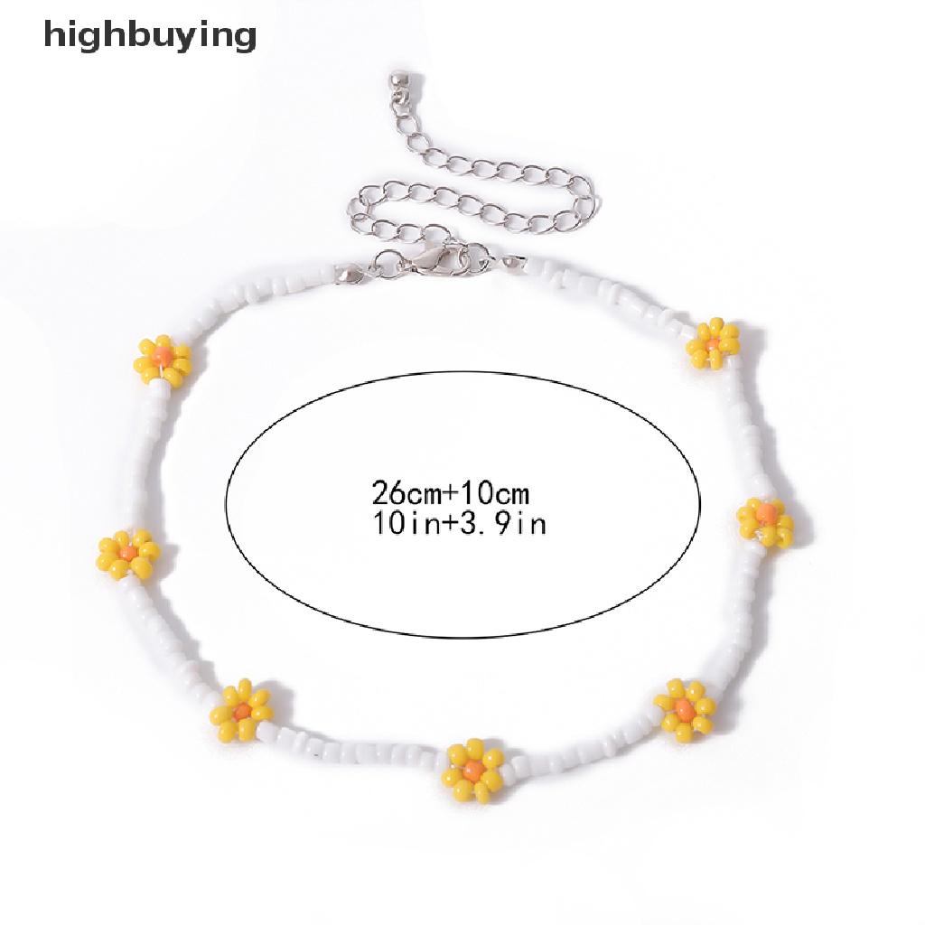 Hbid Kalung Choker Manik-Manik Bunga Daisy Handmade Gaya Bohemia Untuk Wanita