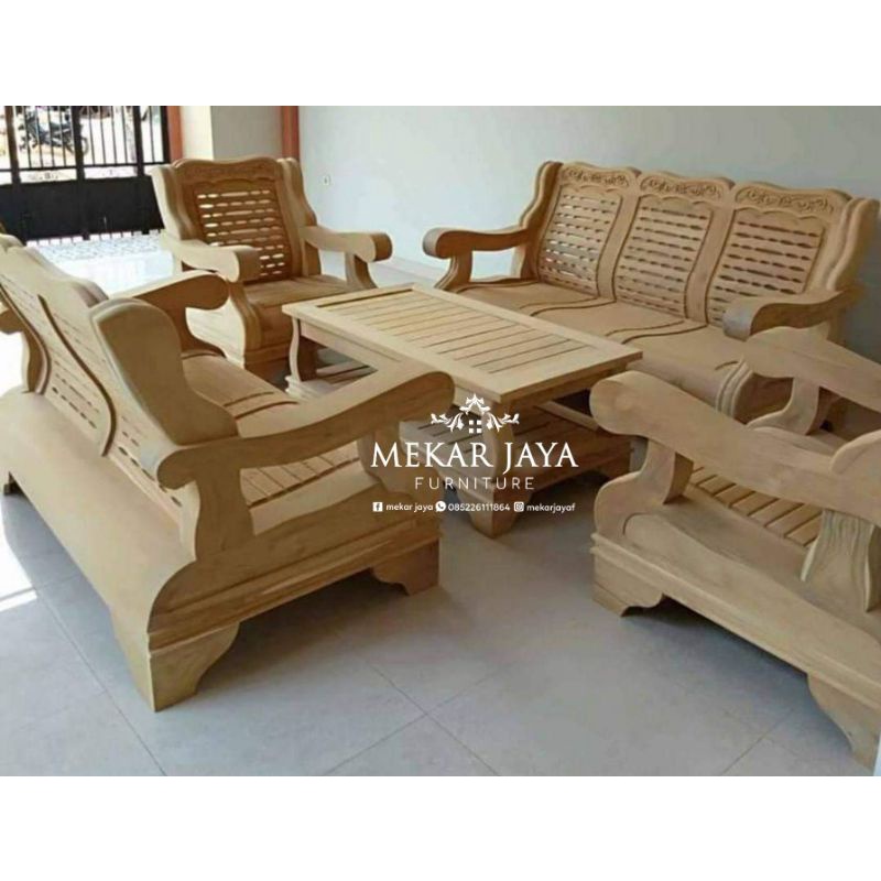 Set Sofa Ruang Tamu Gajah Tulang Jumbo Jati Furniture Jepara